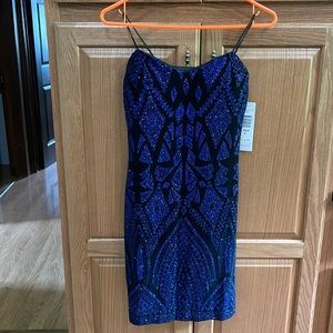 Black/Royal Lined Cocktail Dress.